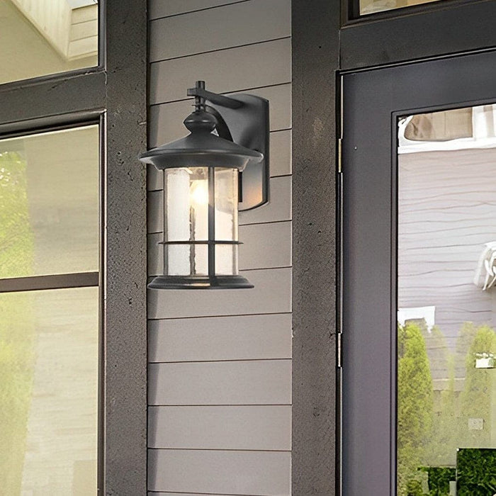 Rustic Outdoor Wall Light with Transparent Glass Lampshade and Aluminum Alloy Body, IP65 Waterproof, Perfect for Garden, Porch, and Balcony Decor-ErisView-4