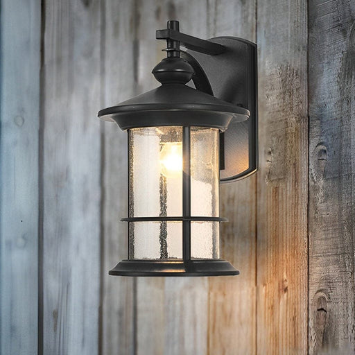 Rustic Outdoor Wall Light with Transparent Glass Lampshade and Aluminum Alloy Body, IP65 Waterproof, Perfect for Garden, Porch, and Balcony Decor-ErisView-1