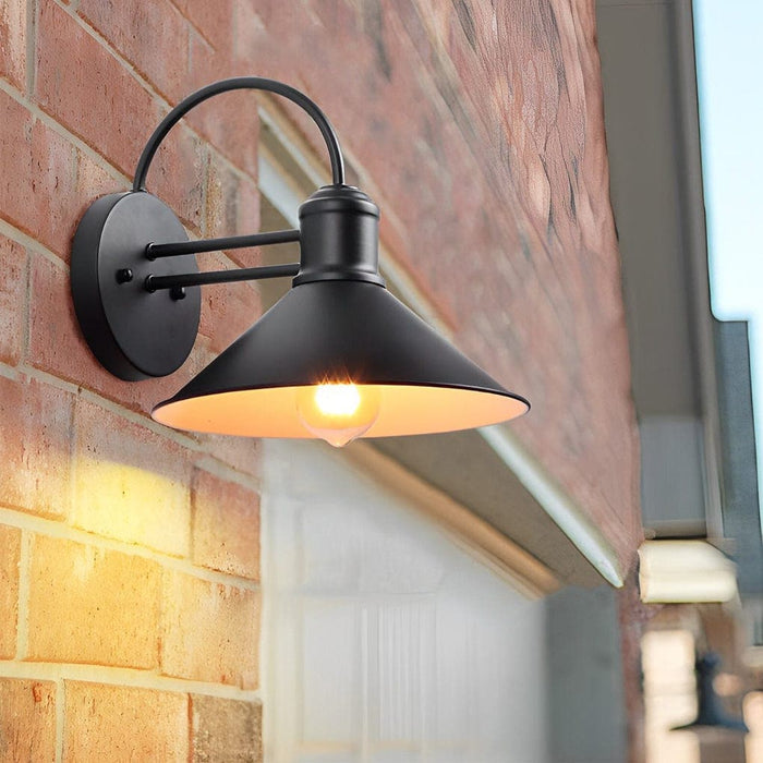 Rustproof Retro Industrial Style Outdoor Wall Light with Iron Lampshade, E27 High Temperature Resistant Lamp Holder for Home, Cafes, and Bars-ErisView-20