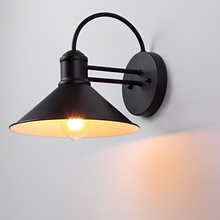 Rustproof Retro Industrial Style Outdoor Wall Light with Iron Lampshade, E27 High Temperature Resistant Lamp Holder for Home, Cafes, and Bars-ErisView-8