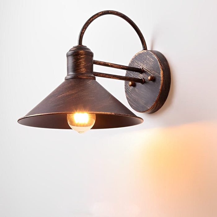 Rustproof Retro Industrial Style Outdoor Wall Light with Iron Lampshade, E27 High Temperature Resistant Lamp Holder for Home, Cafes, and Bars-ErisView-9