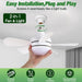 Screw In Light Socket Fan, Dimmable LED Ceiling Fan for Bedroom Kitchen Laundry Room-2-ErisView