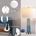 Set of 2 Contemporary Blue Table Lamp Desk Lamp with USB Port, Dimmable Bedside Lamp for Bedroom NightStand Living Room Office-ErisView