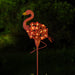 Set of 2 Metal Pink Flamingo Solar Stake Lights with 30 Warm White LED Bulbs for Elegant Outdoor Ambiance in Gardens and Pathways-ErisView-2