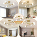 Set of 2 Modern Sputnik Semi Flush Mount Ceiling Light, 6-Light Chandelier for Dining Room Kitchen Bedroom Bathroom-ErisView