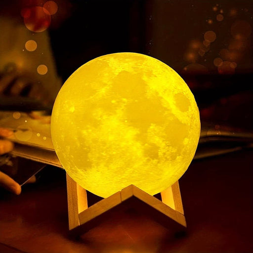 Set of 2 Moon Desk Lamp Table Lamp Art Decorative Table Lamp with Wooden Stand Remote Touch Control for Birthday Wedding Halloween New Year Gift-ErisView