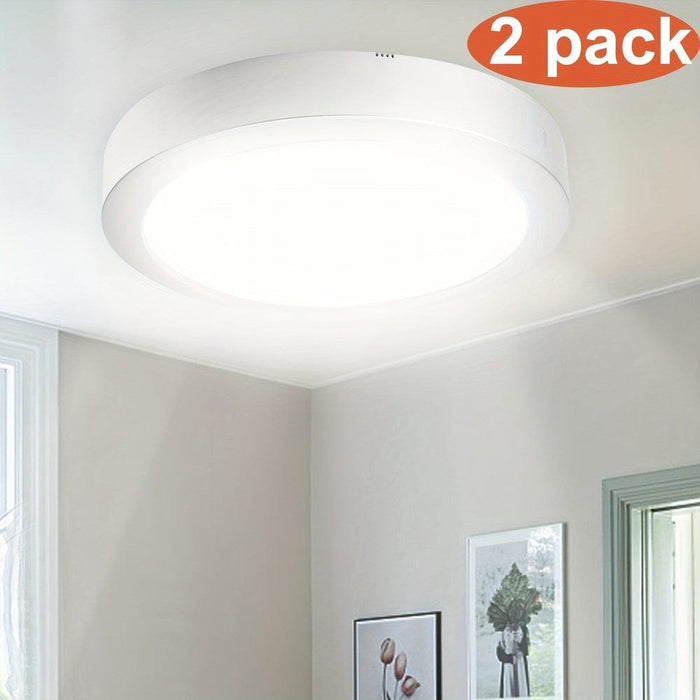 Set of 2 Round LED Flush Mount Ceiling Light for Bedroom Living Room Kitchen-ErisView