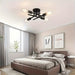 Set of 2 Semi-Flush Mount Ceiling Lights, 4-Light Matte Black Ceiling Light Fixture-ErisView