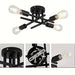 Set of 2 Semi-Flush Mount Ceiling Lights, 4-Light Matte Black Ceiling Light Fixture-ErisView