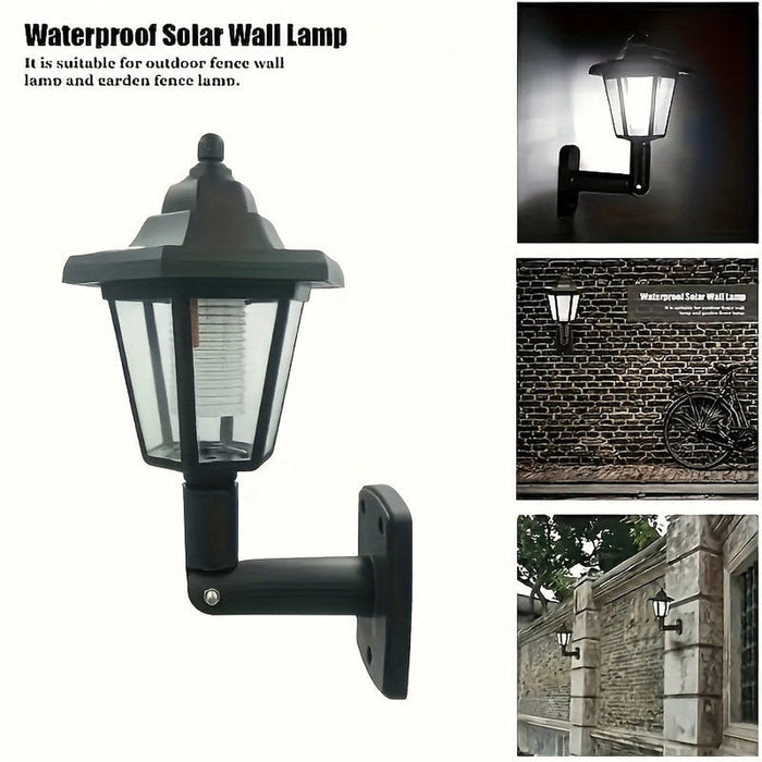 Set of 2 Solar Wall Mount Light, Solar Recharging Waterproof Wall Lantern Light for Garden Garage Porch Patio-ErisView