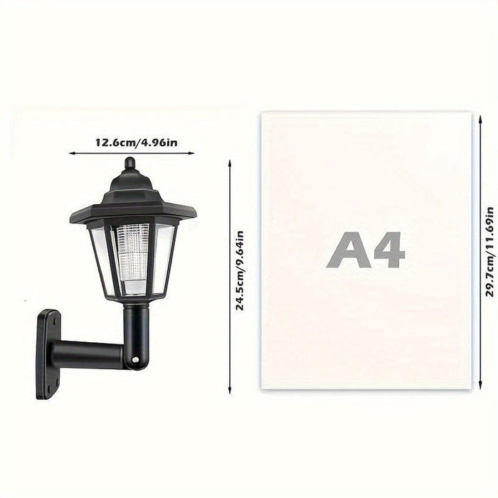 Set of 2 Solar Wall Mount Light, Solar Recharging Waterproof Wall Lantern Light for Garden Garage Porch Patio-ErisView