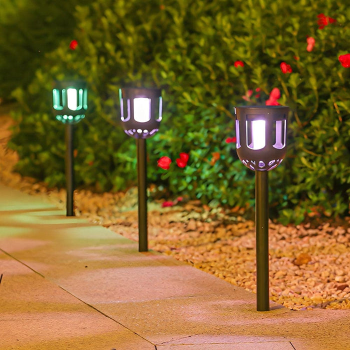 Set of 4 Solar Garden Lights with LED Options, Warm White, White, RGB, Auto On/Off for Pathways, Lawns, and Gardens, Enhance Outdoor Ambiance-ErisView-3