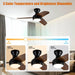 Small Flush Mount Ceiling Fans with Light and Remote, Indoor Outdoor Dimmable Reversible Quiet Ceiling Fans for Bedroom Kitchen Patio-2-ErisView