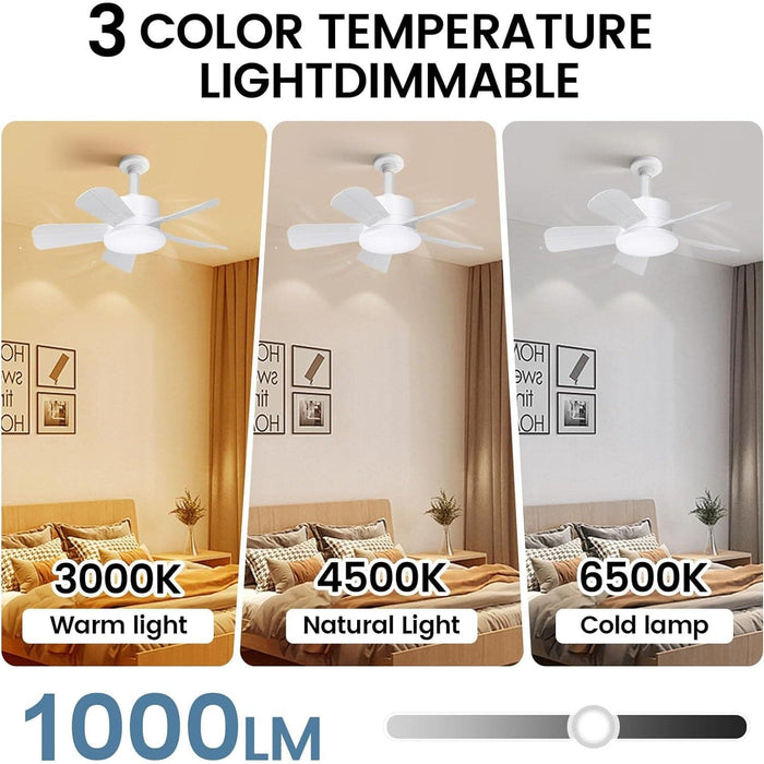 Small Socket Fan with Lights and Remote, Bedroom Ceiling Fans, Kitchen Fans with Lights, 5 Leaf Brown Ceiling Fan for Garage-4-ErisView