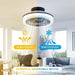 Smart Bladeless RGB Ceiling Fan with Light and Remote, Enclosed Flush Mount Chandelier Fan Light with Alexa Google Assistant APP Control for Living Room -3-ErisView