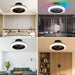 Smart Bladeless RGB Ceiling Fan with Light and Remote, Enclosed Flush Mount Chandelier Fan Light with Alexa Google Assistant APP Control for Living Room -7-ErisView