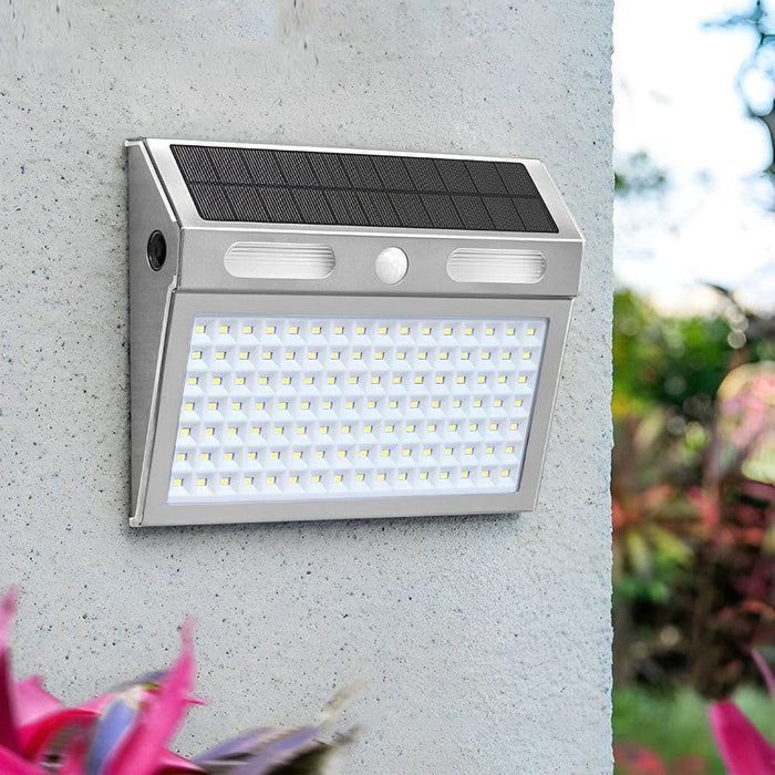 Smart Motion Sensor Solar Wall Light with 4 Modes, Waterproof Stainless Steel, High-Efficiency Solar Panel, Long Battery Life for Outdoor Use-ErisView-2