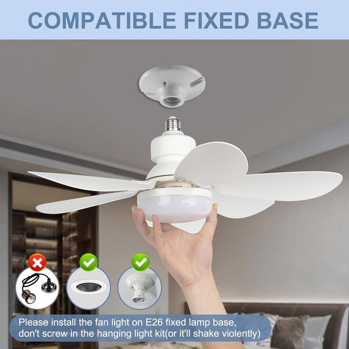 Socket Ceiling Fan Light with Remote, Screw In Wireless Ceiling Fan for Garage, Indoor Ceiling Fan for Kitchen Bedroom Living Room Laundry Room Balcony-2-ErisView