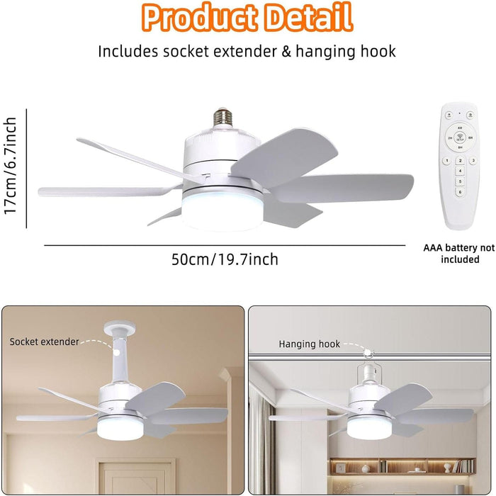 Socket Ceiling Fans, Bedroom Ceiling Fans, Living Room Fan, Kitchen Fans with Lights-6-ErisView