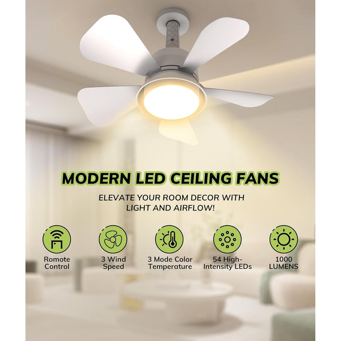 Socket Fan Light Ceiling Fans with Lights and Remote, Dimmable LED Ceiling Fan and Light, Screw In Ceiling Fan Bedroom Living Room Kitchen Closet-8-ErisView