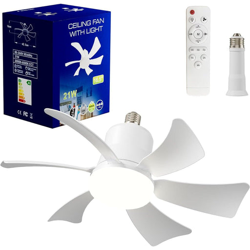 Socket Fan Light, LED Remote Control Ceiling Fan and Light, Bedroom Ceiling Fans, Living Room Ceiling Fan with Light, Kitchen Ceiling Fans-1-ErisView