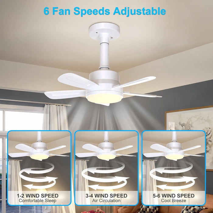 Socket Fan Light, Screw In Small Ceiling Fan with Lights and Remote, Dimmable Mini Ceiling Fan Light for Bedroom Kids Room Kitchen, Garage Ceiling Fan -3-ErisView