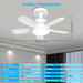 Socket Fan Light, Screw In Small Ceiling Fan with Lights and Remote, Dimmable Mini Ceiling Fan Light for Bedroom Kids Room Kitchen, Garage Ceiling Fan -7-ErisView