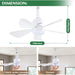 Socket Remote Control Ceiling Fan and Light, Ceiling Fans with Lights for Bedroom Living Room Dining Room, Garage Ceiling Fan -6-ErisView