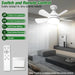 Socket Remote Control Ceiling Fan and Light, Dimmable Small Ceiling Fan for Bedroom Kitchen, Garage Ceiling Fan -5-ErisView