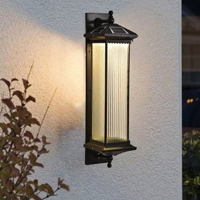 Solar Outdoor Wall Light with Advanced LED Chip, Glass Lampshade, Retro Design, IP65 Waterproof, No Wiring Needed, Safe for All Weather-ErisView-14