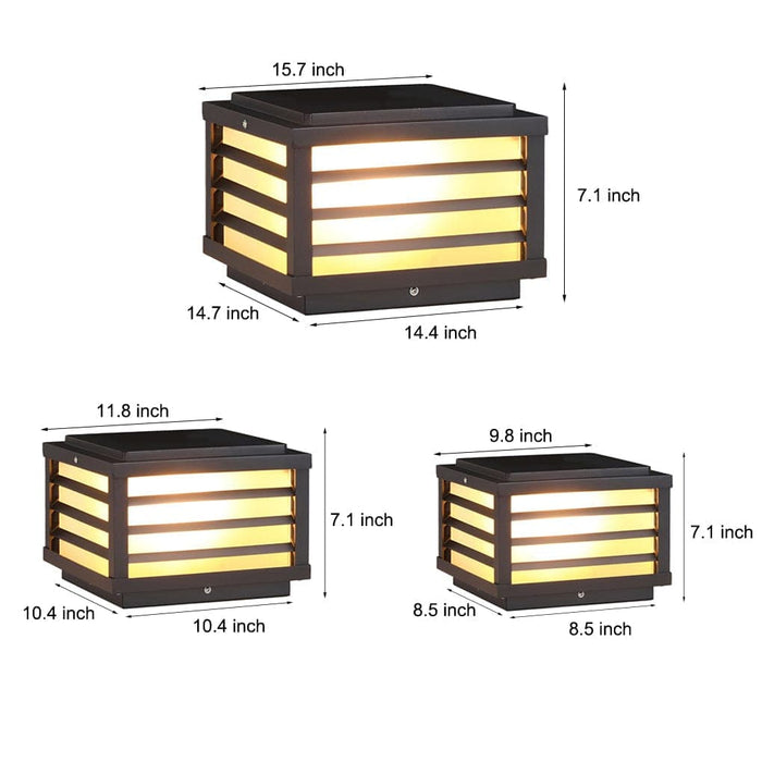 Solar-Powered Aluminum Fence Post Lights, Waterproof, Rust-Proof, High Light Transmittance, Auto On/Off for Outdoor Use, Durable and Convenient-ErisView-5