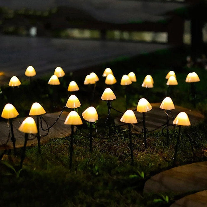 Solar-Powered Mushroom LED String Lights for Garden, Patio, and Holiday Decor, 16.4ft, Yellow & RGB Options, 8 Modes, Energy Efficient-ErisView-5