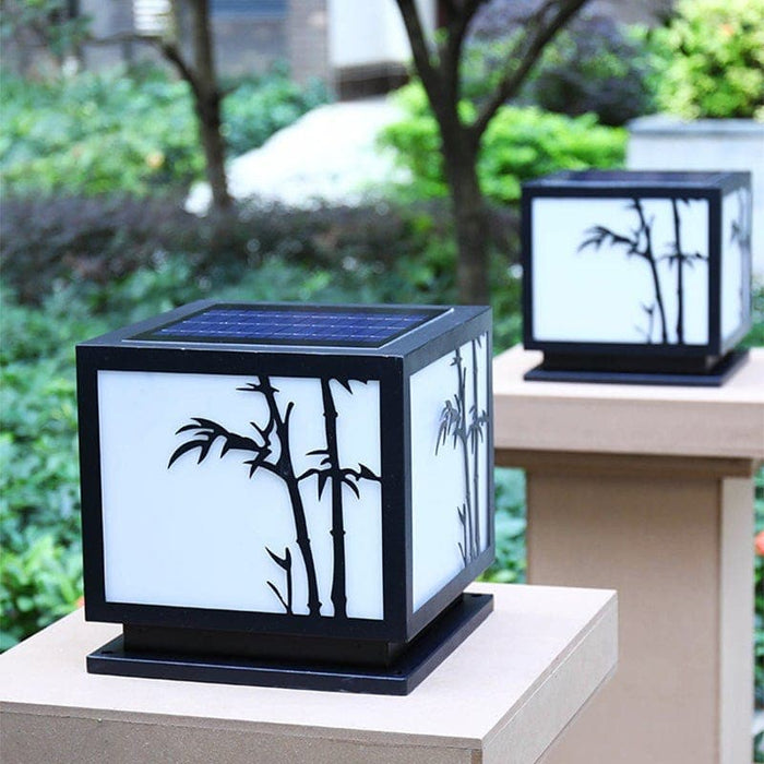 Solar-Powered Outdoor LED Light with Bamboo Pattern Acrylic Shade, Stainless Steel Body, and Warm Bright Light for Yard Landscape Decoration-ErisView-11