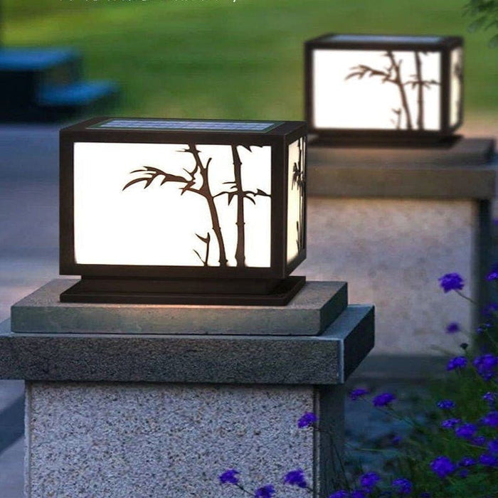 Solar-Powered Outdoor LED Light with Bamboo Pattern Acrylic Shade, Stainless Steel Body, and Warm Bright Light for Yard Landscape Decoration-ErisView-13