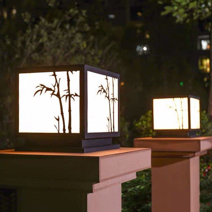 Solar-Powered Outdoor LED Light with Bamboo Pattern Acrylic Shade, Stainless Steel Body, and Warm Bright Light for Yard Landscape Decoration-ErisView-2