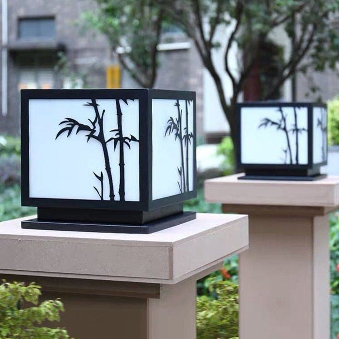 Solar-Powered Outdoor LED Light with Bamboo Pattern Acrylic Shade, Stainless Steel Body, and Warm Bright Light for Yard Landscape Decoration-ErisView-5