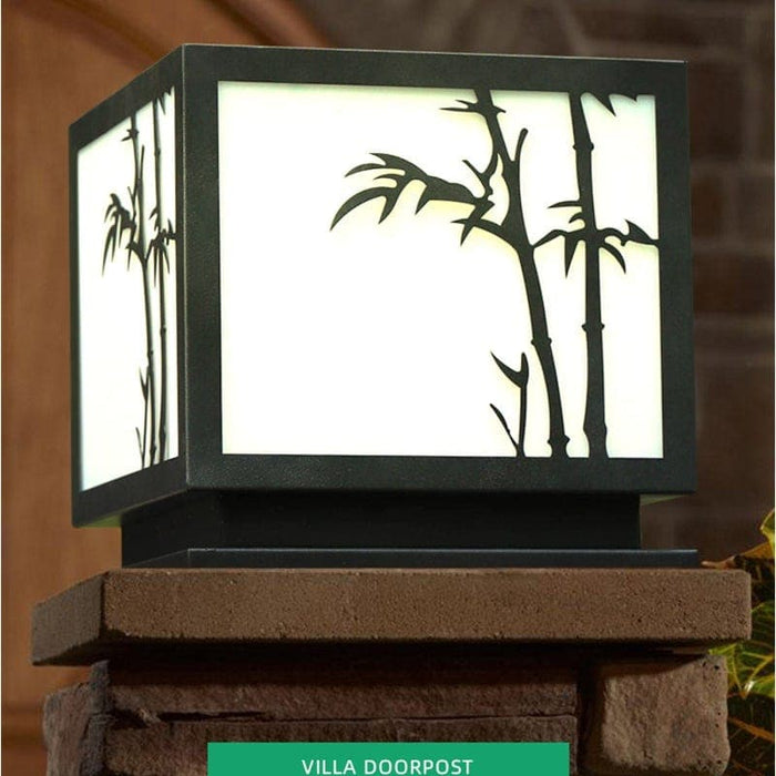 Solar-Powered Outdoor LED Light with Bamboo Pattern Acrylic Shade, Stainless Steel Body, and Warm Bright Light for Yard Landscape Decoration-ErisView-8