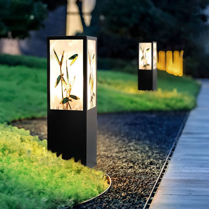 Solar-Powered Outdoor Pathway Light with Automatic Day/Night Sensor, 6-Hour Charge, 8-10 Hour Illumination, Sturdy Design, Retro Artistic Acrylic Lampshade-ErisView-18