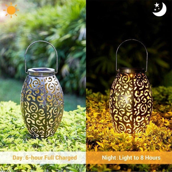 Solar-Powered Traditional Lantern-Style Outdoor Decorative Light with Easy-to-Hang Handle for Courtyards, Gardens, and Pathways, Energy Saving-ErisView-2