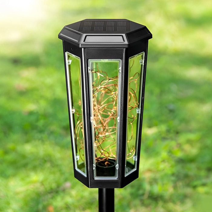 Solar-Powered Waterproof Garden Pathway Light with Built-in LED Star String, Fast Charging, Auto On/Off, and Dual Light Modes for Lawn and Park-ErisView-9