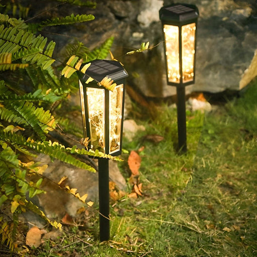 Solar-Powered Waterproof Garden Pathway Light with Built-in LED Star String, Fast Charging, Auto On/Off, and Dual Light Modes for Lawn and Park-ErisView-1