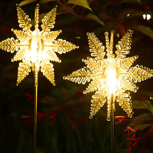 Solar Snowflake Outdoor Garden Lights, Waterproof, Rustproof, High-Quality Acrylic, Automatic Day/Night Operation, Festive Decoration, Easy Storage-ErisView-1