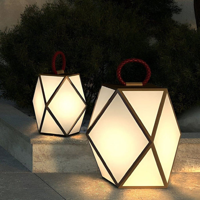 Stainless Steel Outdoor Lantern with Acrylic Lampshade, Modern Geometric Design for Garden, Courtyard, and Pathway Lighting-ErisView-2