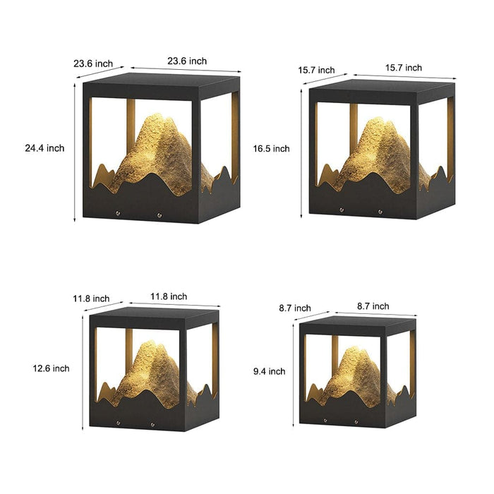 Stainless Steel Solar Outdoor Light with 3D Mountain Scenery Frame, Waterproof and Rust-Proof, Durable Resin Decoration for All-Weather Use-ErisView-13