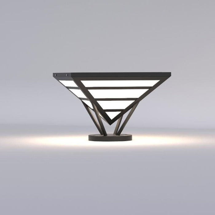 Stylish Aluminum Outdoor Fence Post Light, Upside-Down Pyramid Shape Lantern for Front Door Posts, Decorative and Functional Lighting-ErisView-5