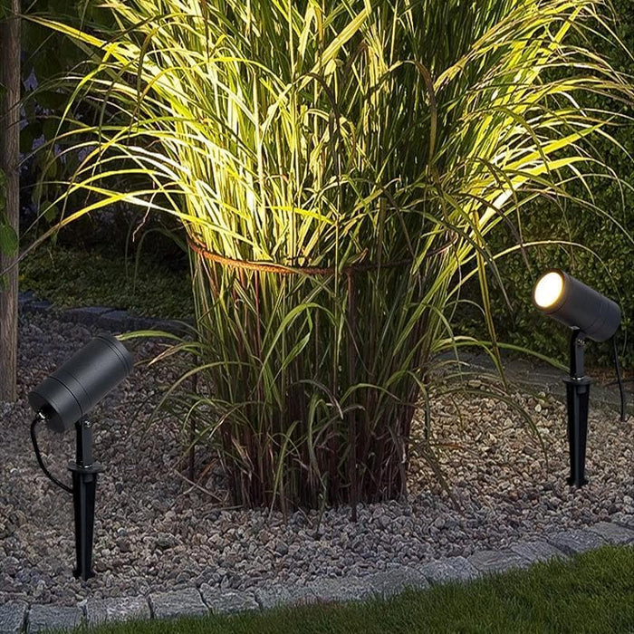 Stylish Black Aluminum LED Outdoor Spotlights for Gardens, Powerful 5-10 Sq Meter Coverage, Enhances Features & Improves Security-ErisView-10