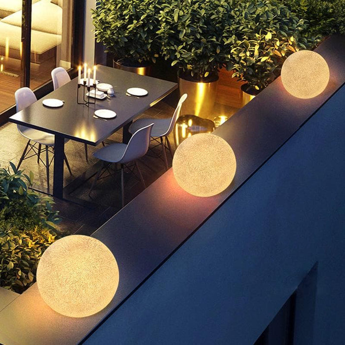 Stylish Marble-Style Resin & Fiber Moon Shape Outdoor Post Lights for Enhanced Illumination and Security, Perfect for Front Yard and Garden Walls-ErisView-11