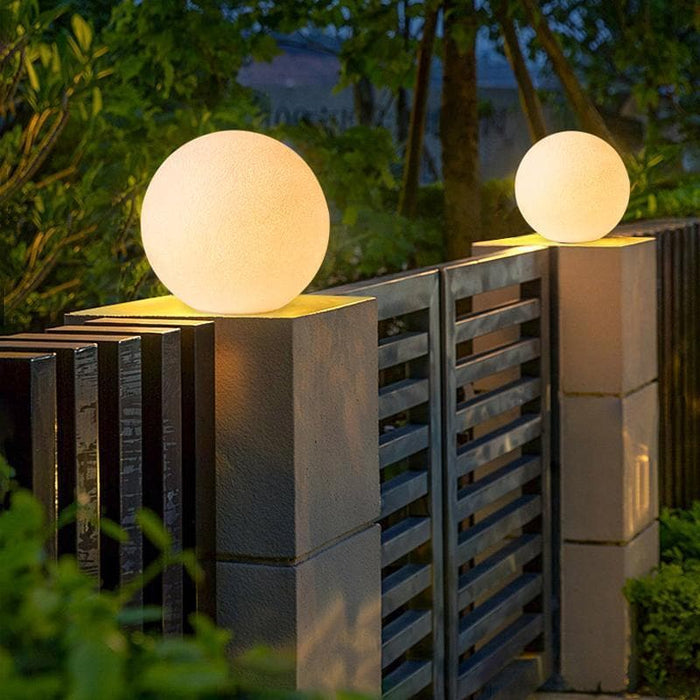 Stylish Marble-Style Resin & Fiber Moon Shape Outdoor Post Lights for Enhanced Illumination and Security, Perfect for Front Yard and Garden Walls-ErisView-10