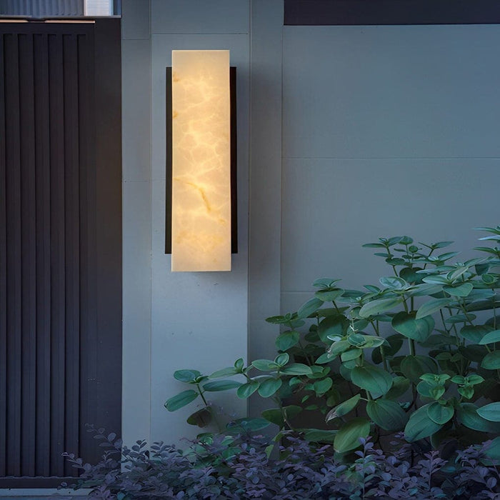 Stylish Stainless Steel Outdoor Wall Lamp with Imitation Marble Lampshade, IP65 Waterproof, Ideal for Porch, Garden, and Indoor Use-ErisView-10