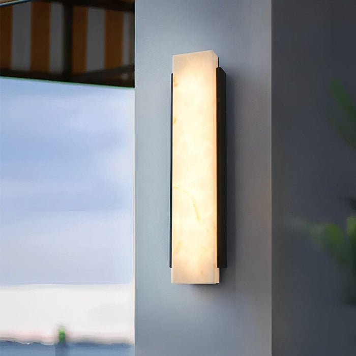 Stylish Stainless Steel Outdoor Wall Lamp with Imitation Marble Lampshade, IP65 Waterproof, Ideal for Porch, Garden, and Indoor Use-ErisView-13